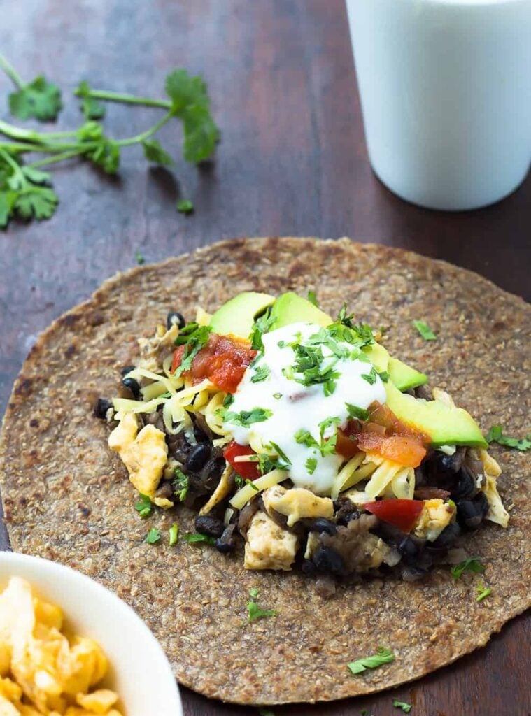 black bean breakfast burrito