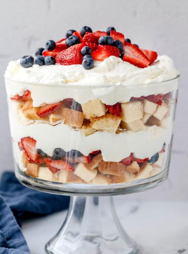 red white and blue trifle
