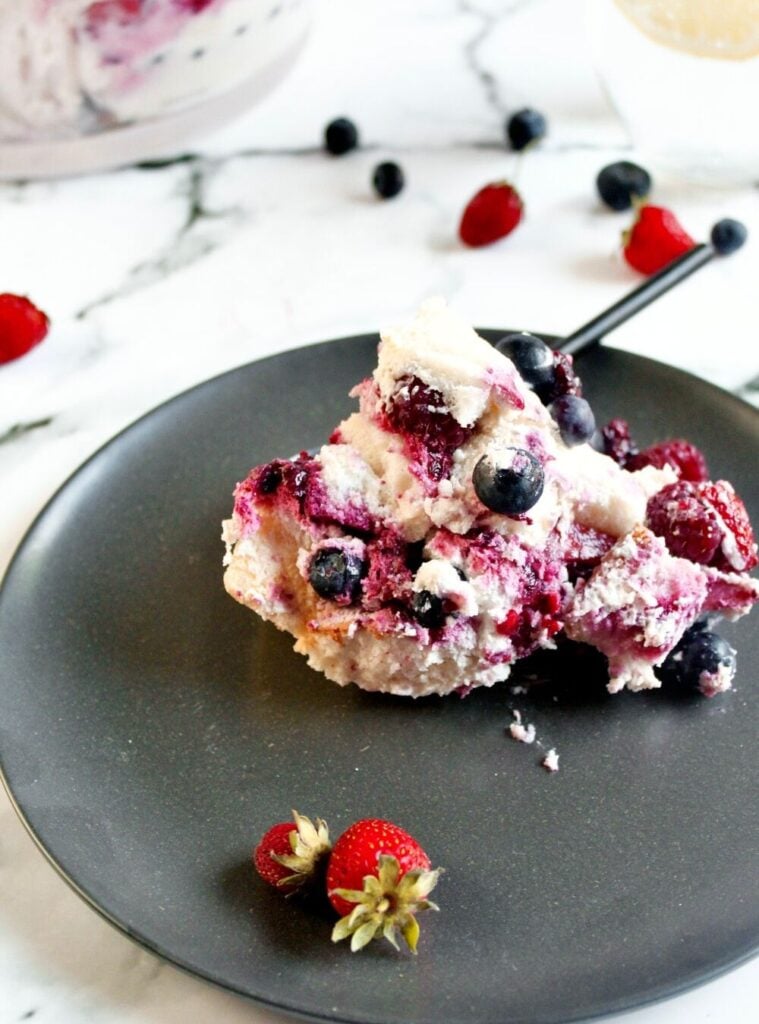 red, white, and blue trifle