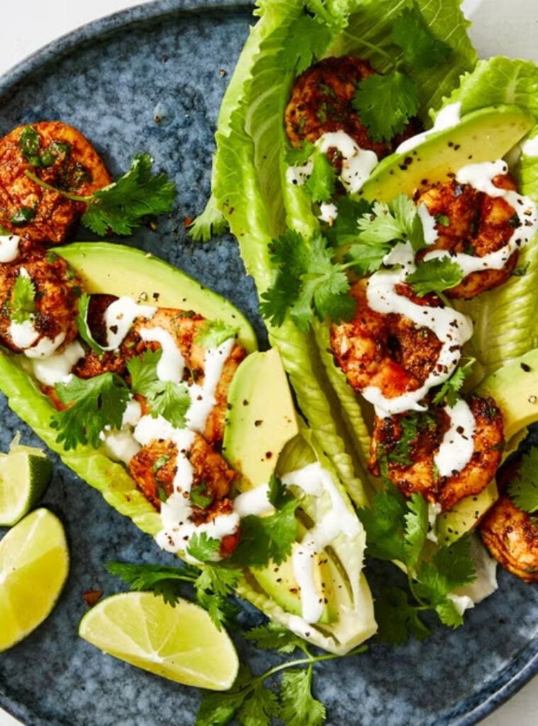 cilantro-lime shrimp wraps