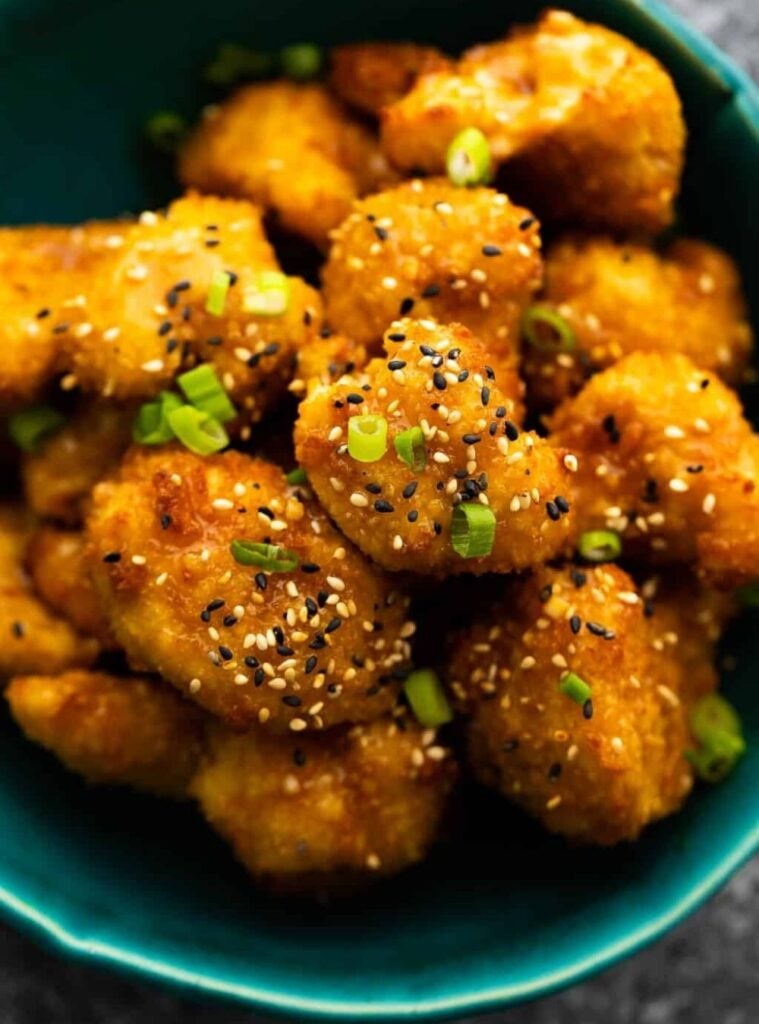 honey garlic air fryer cauliflower wings