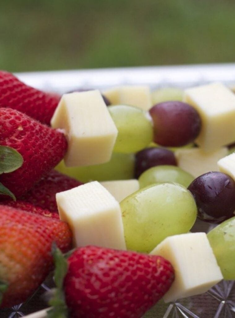 fruit and cheese kabobs