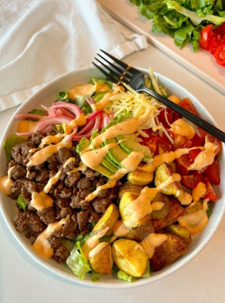 healthy hamburger bowl