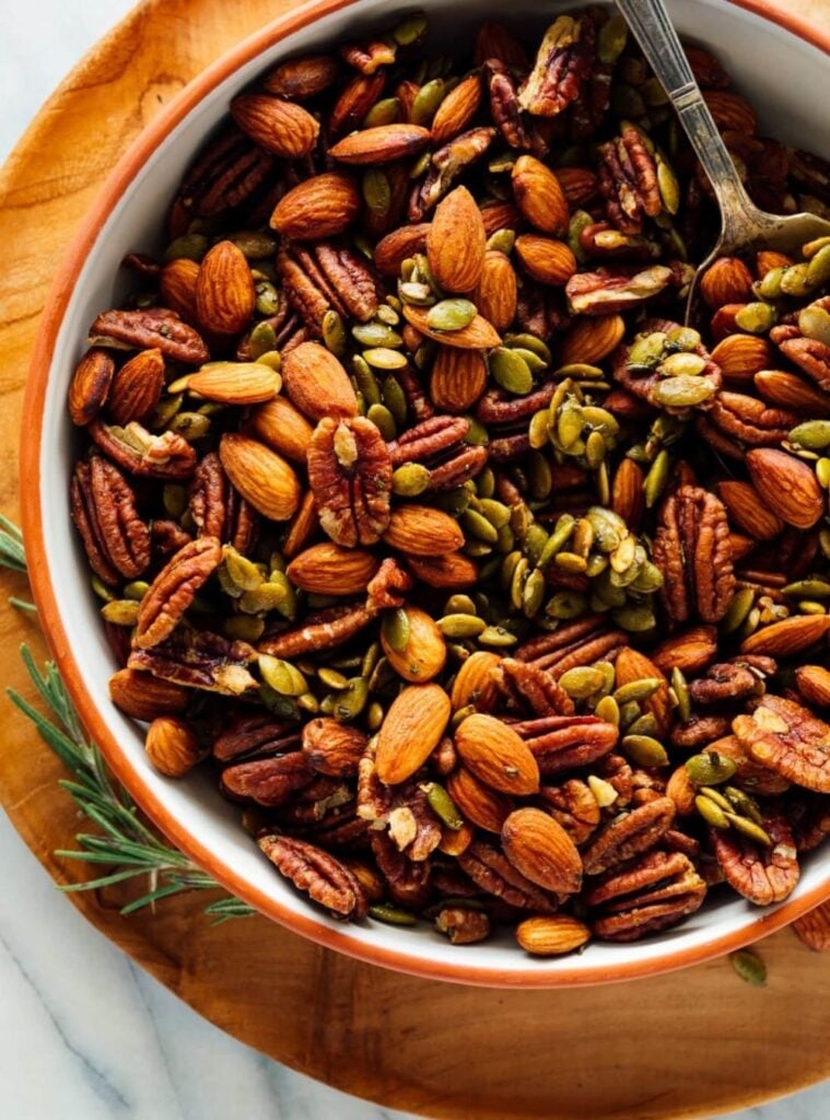 sweet and spicy roasted party nuts