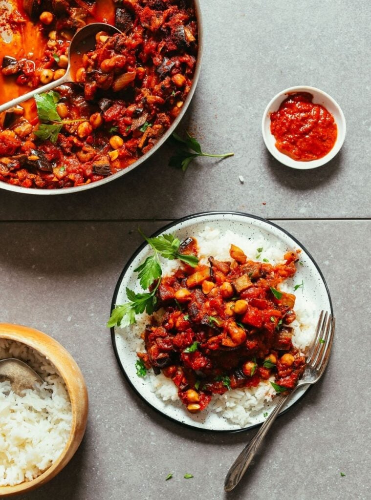 moroccan-spiced eggplant and tomato stew