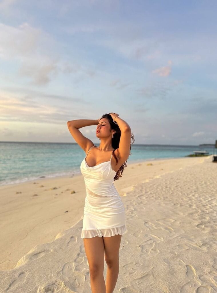 white mini dress