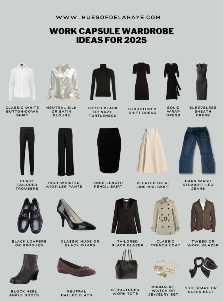 work capsule wardrobe ideas - infographic