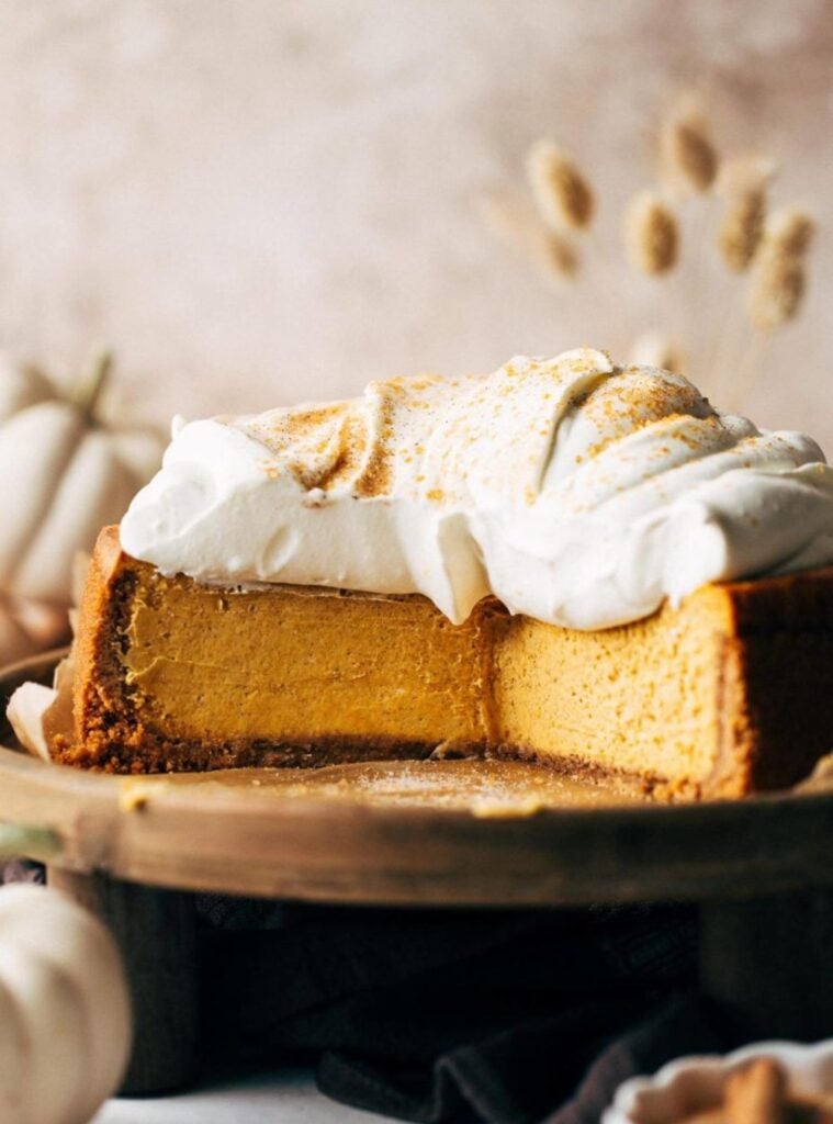 creamy cheesecake on a crust, holiday-ready fall treats