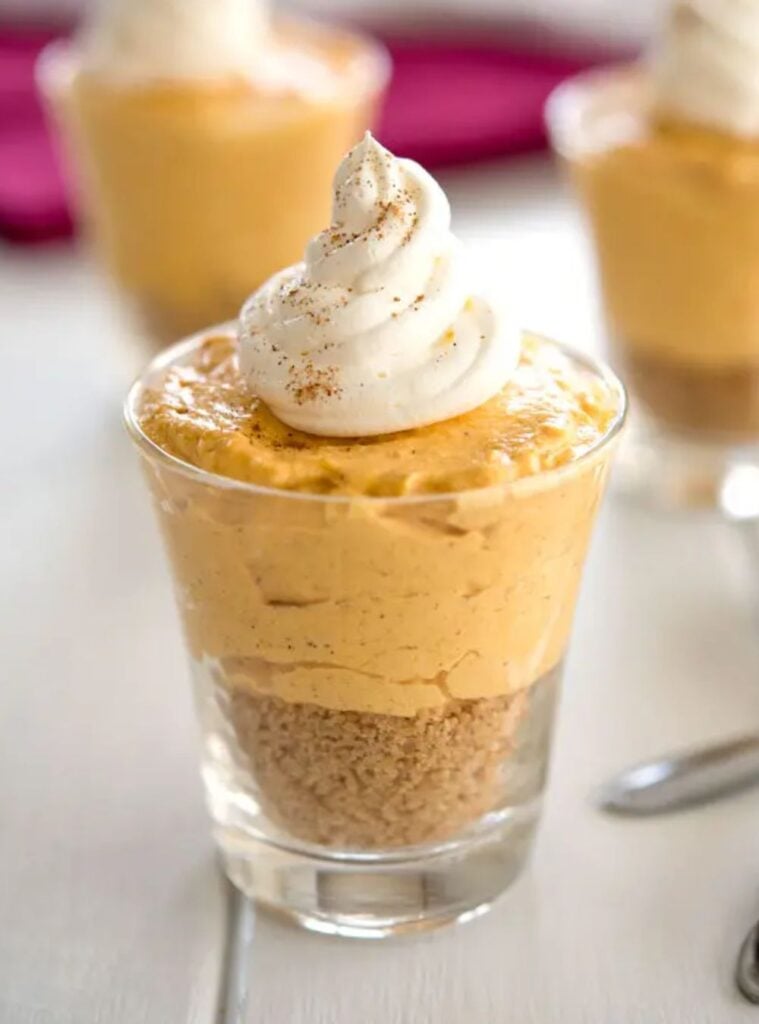 quick fall cheesecake recipes made into no-bake cups