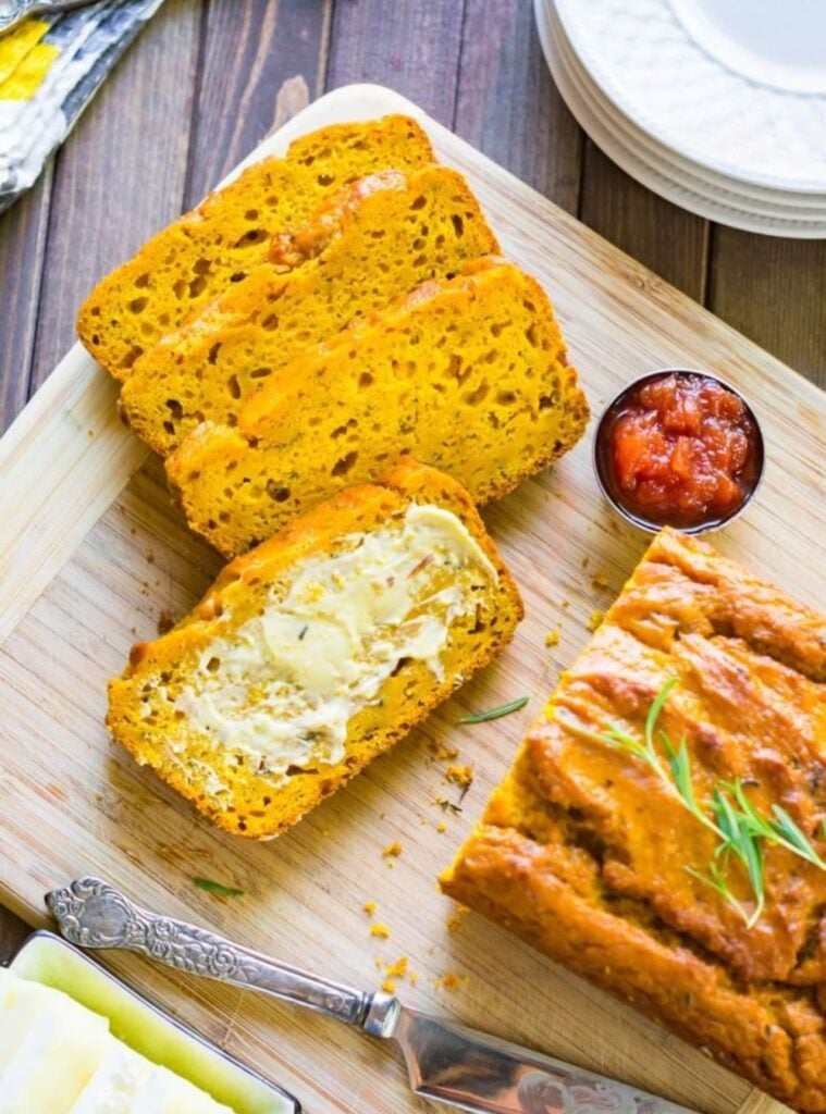 homemade savory pumpkin bread, a cozy pumpkin meal idea