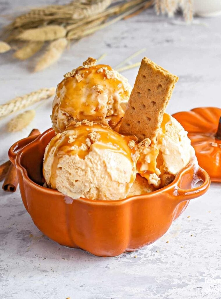 creamy ice cream with pie crust pieces, unique fall treats