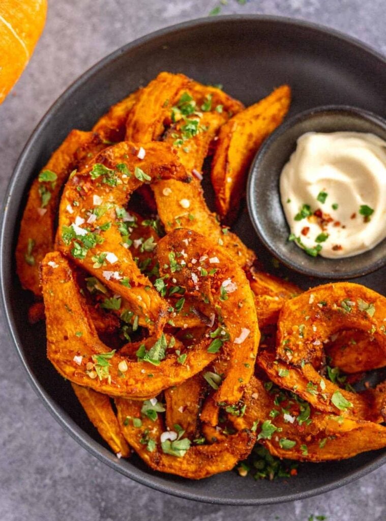 air fryer pumpkin fries for kids, a fun pumpkin dish