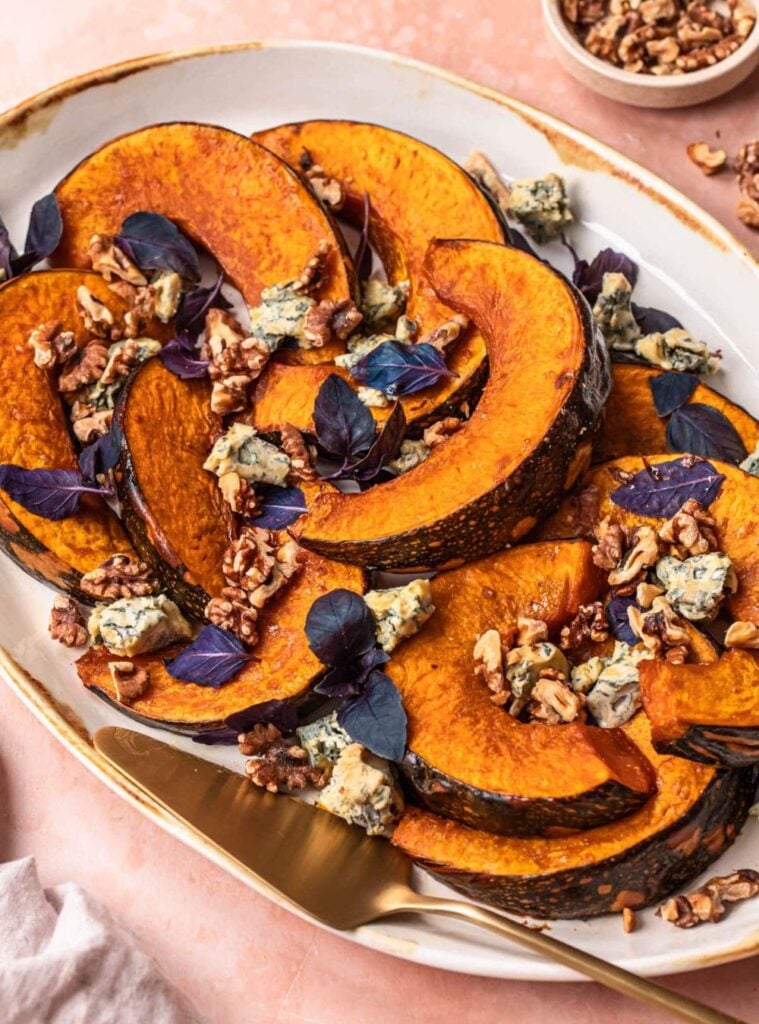 maple roasted pumpkin pieces, a cozy pumpkin meal