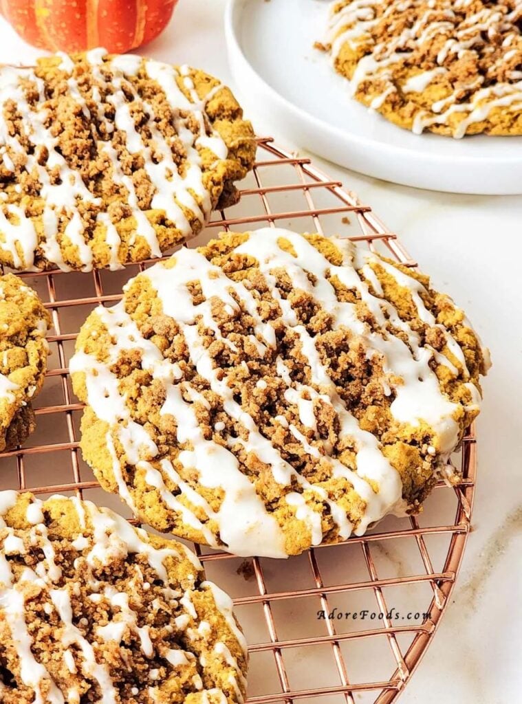 cookies with crumb topping, cozy pumpkin treats for mornings