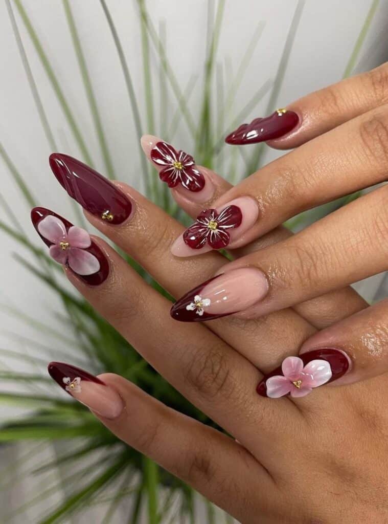 Burgundy Nails 10