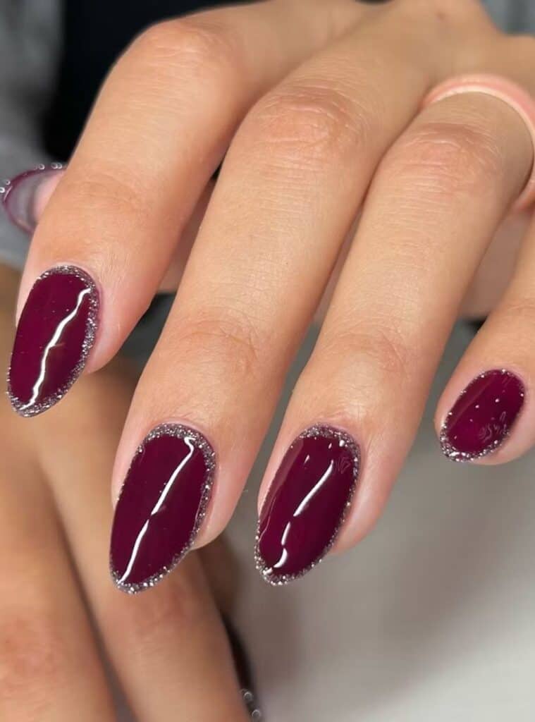 Burgundy Nails 12