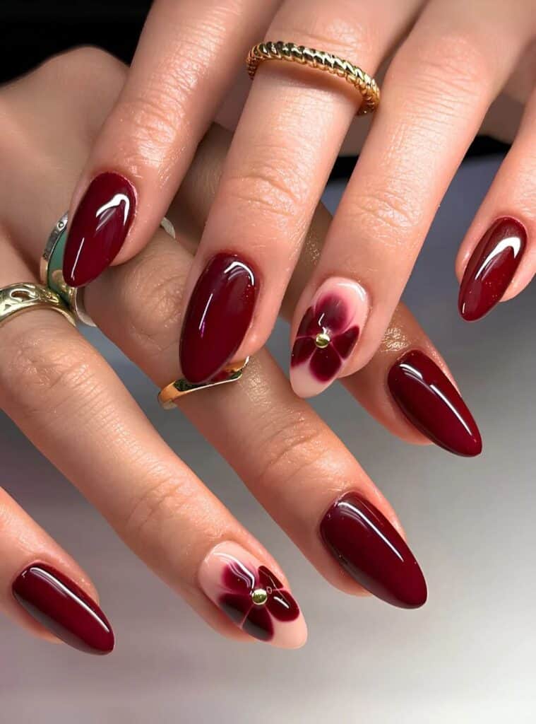 Burgundy Nails 19