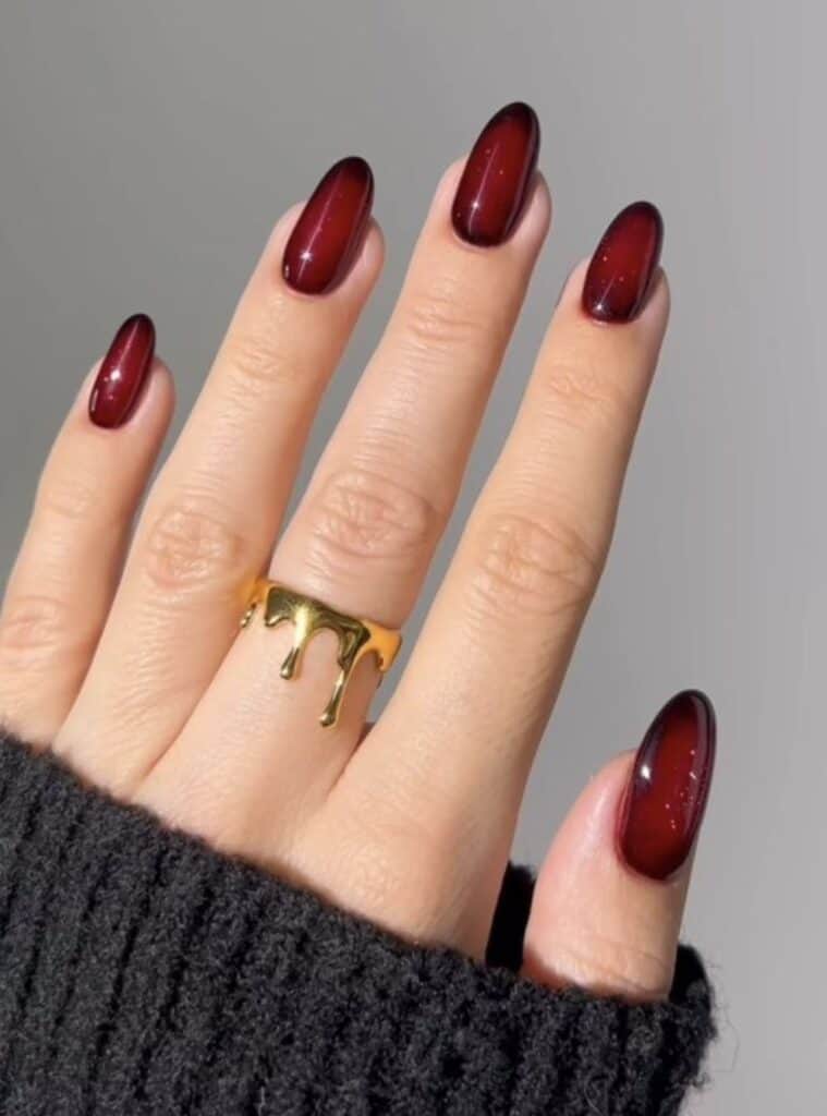 Burgundy Nails 9 1