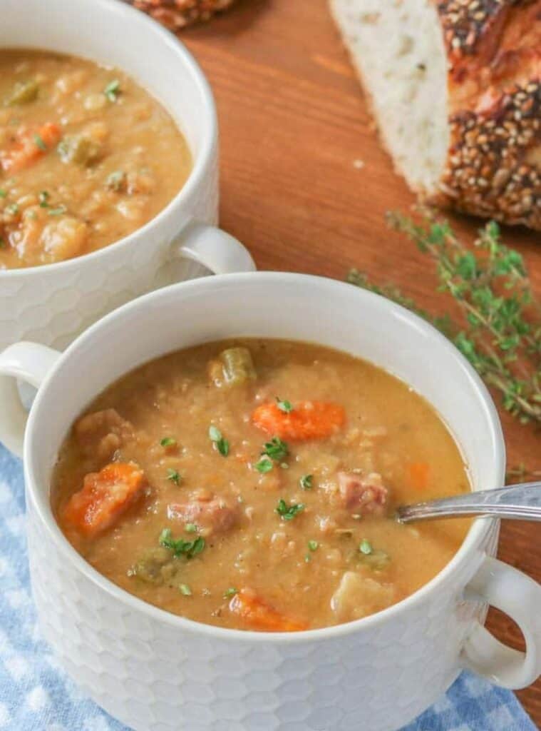 11 Cozy Crockpot Split Pea Ham Soup split pea and ham winter soups crockpot recipe