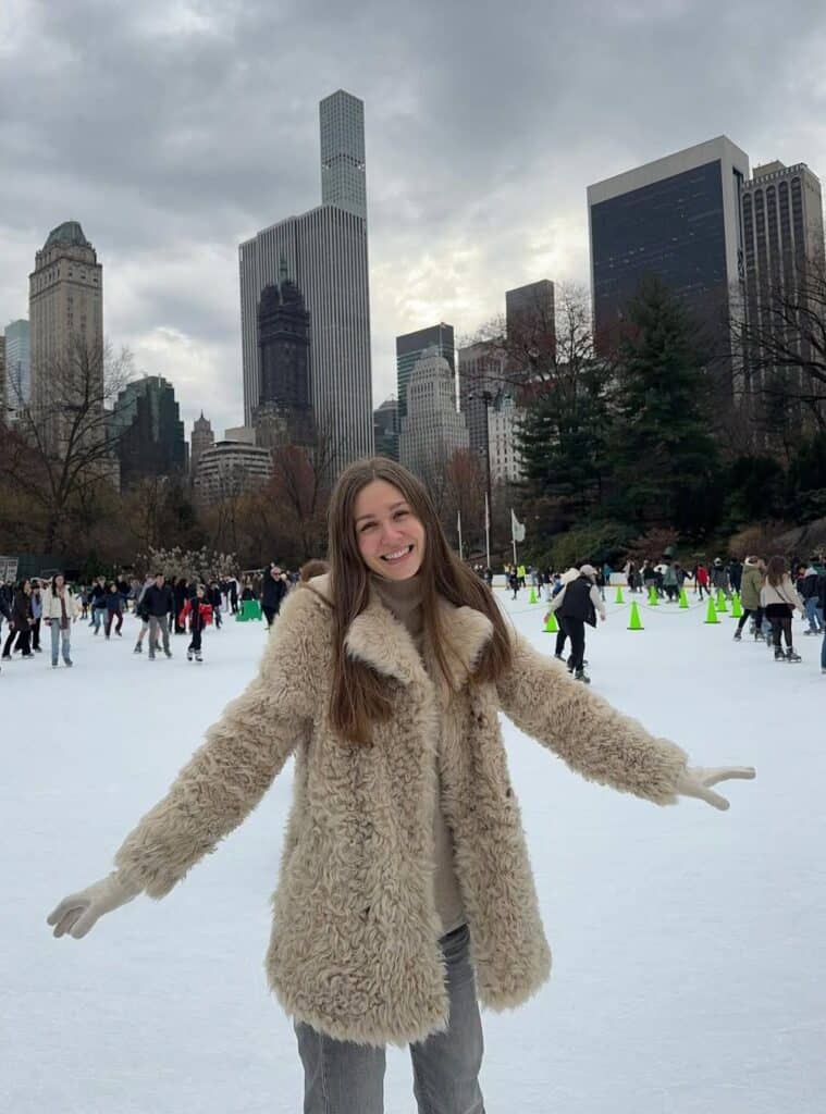 4 Beige Shaggy Faux Fur Coat Gray Jeans 4 Beige Shaggy Faux Fur Coat Gray Jeans