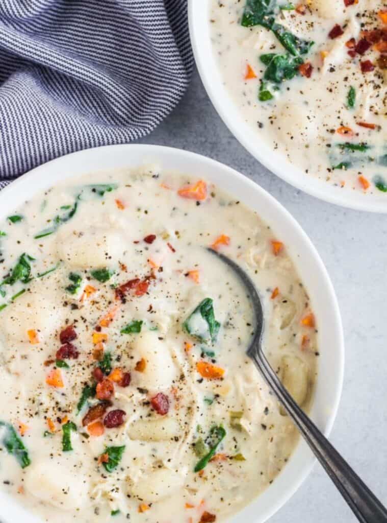 7 Creamy Crockpot Chicken Gnocchi Soup cozy chicken gnocchi winter soups crockpot bowl