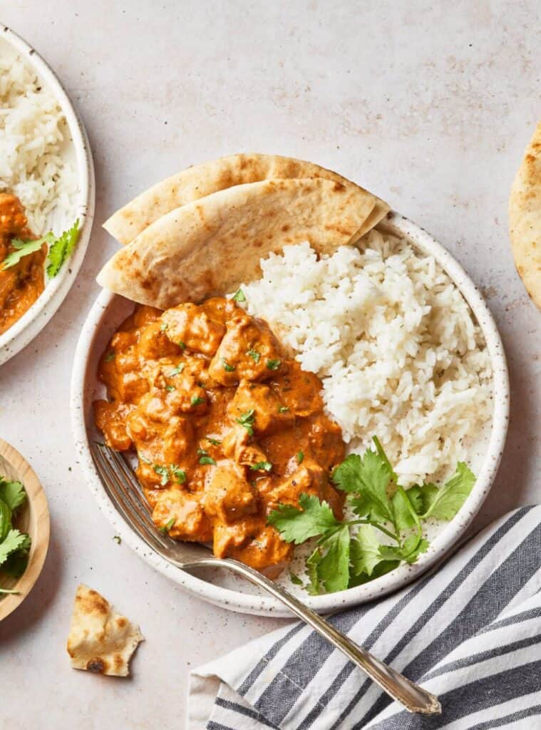 9 Quick Dairy Free Butter Chicken Recipe butter chicken in bowl, dairy free christmas food appetizer