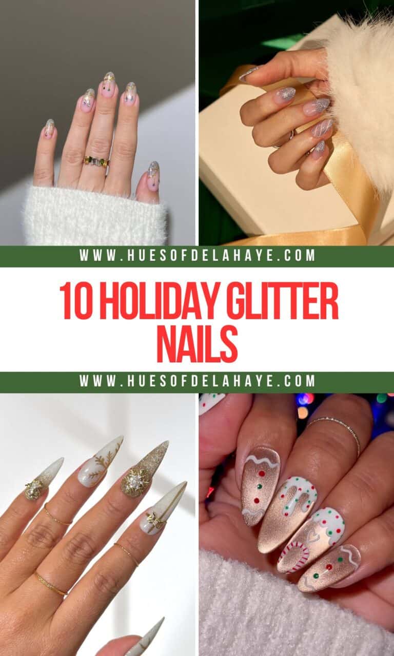 holiday glitter nails - featured image