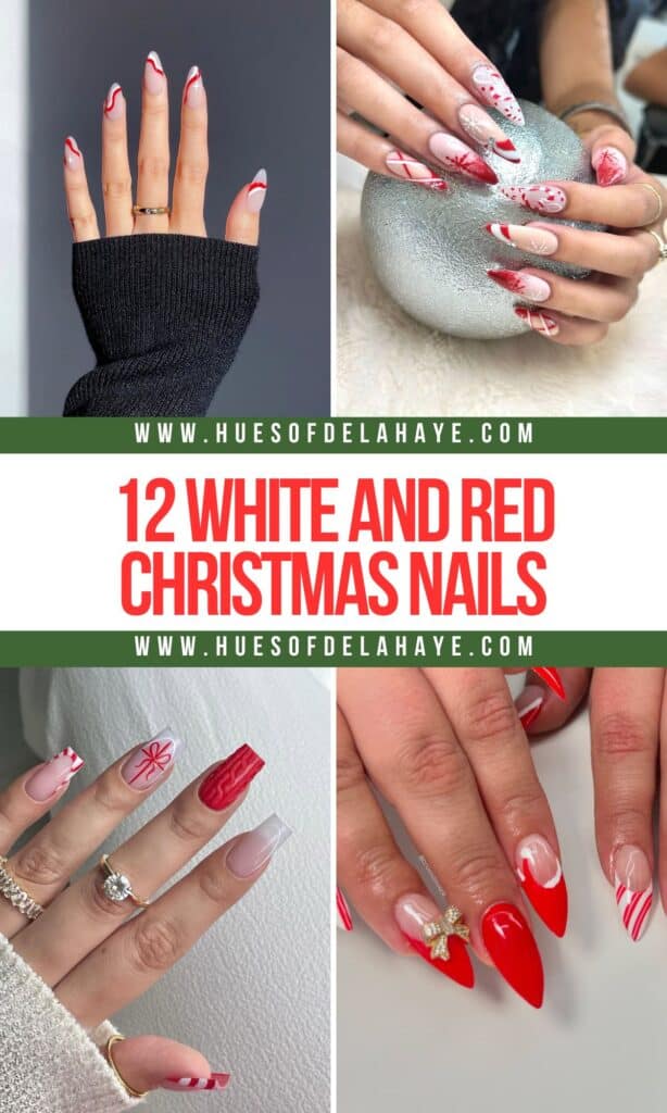 white and red christmas nails white and red christmas nails - introduction image