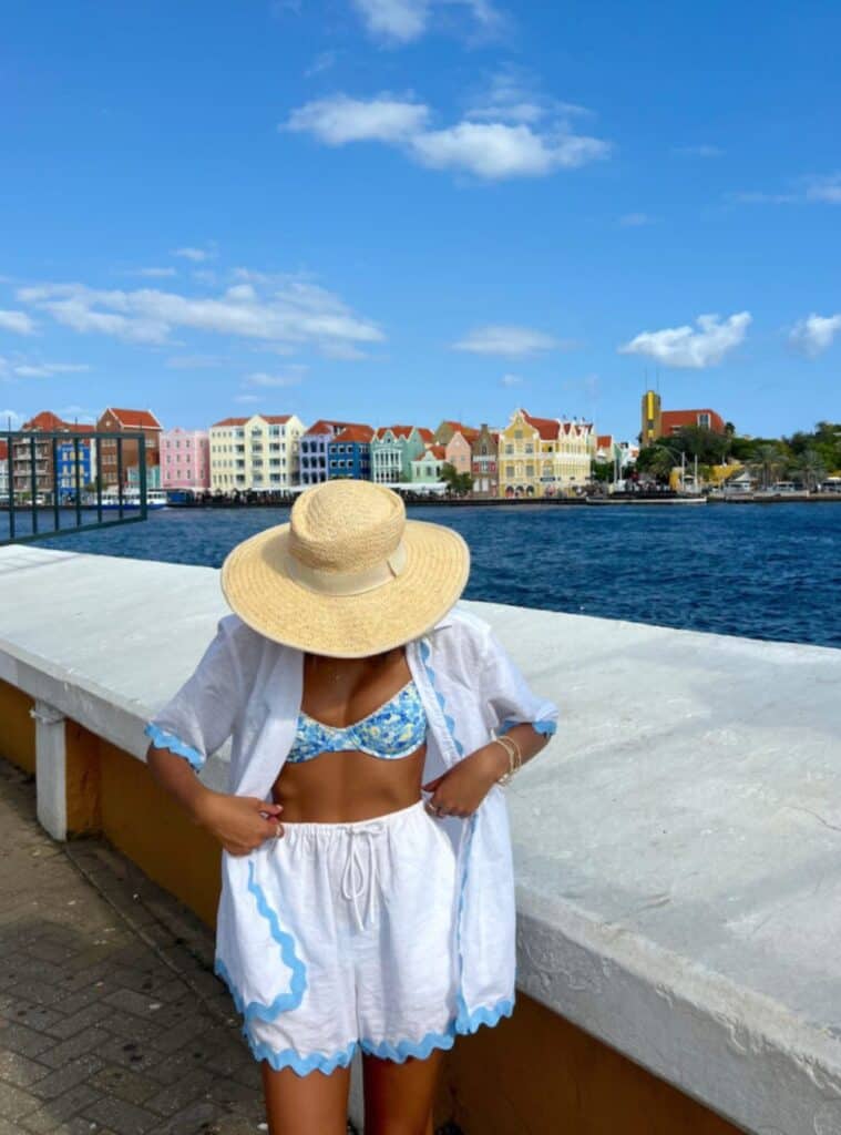 18 White Linen Button Up Shirt Blue Floral Bikini Top Matching Drawstring Shorts white linen shirt floral bikini top matching shorts cruise outfit