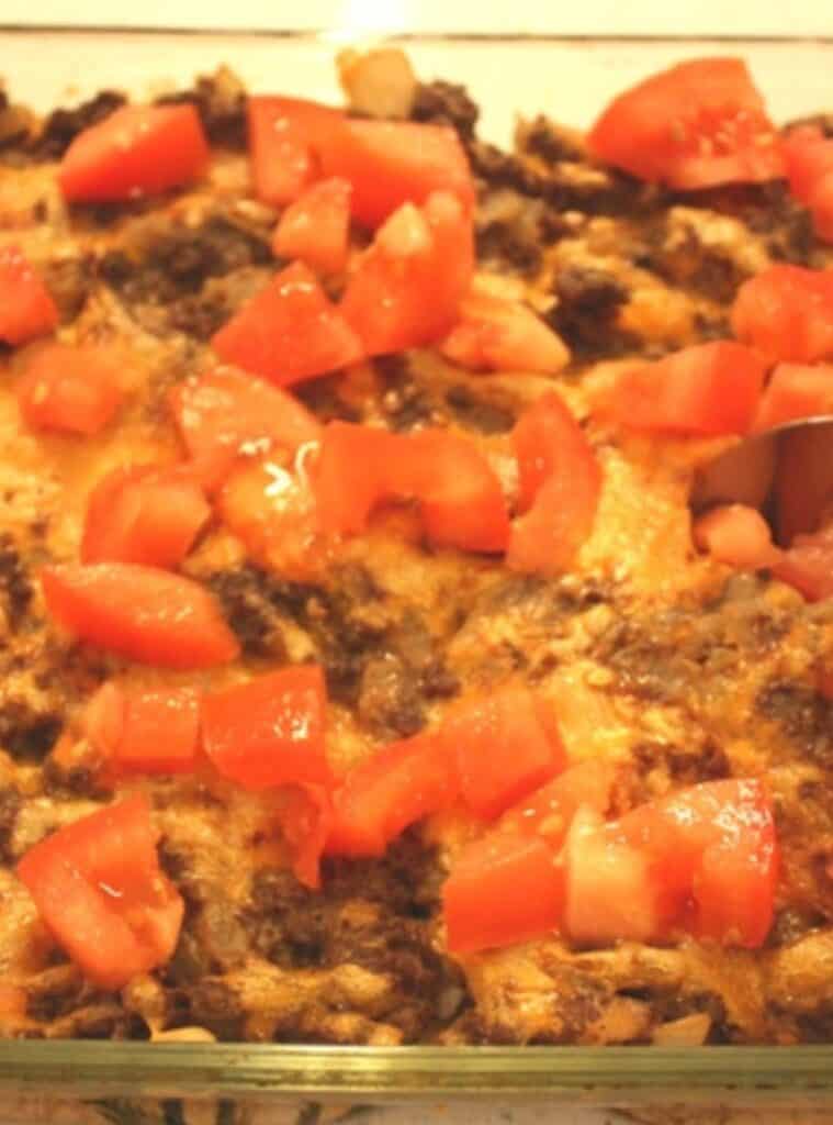 19 Easy Healthy Cheeseburger Casserole cheeseburger casserole sliced for serving