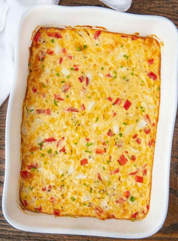 23 Easy Healthy Swiss Corn Casserole for Potlucks swiss corn casserole with creamy texture